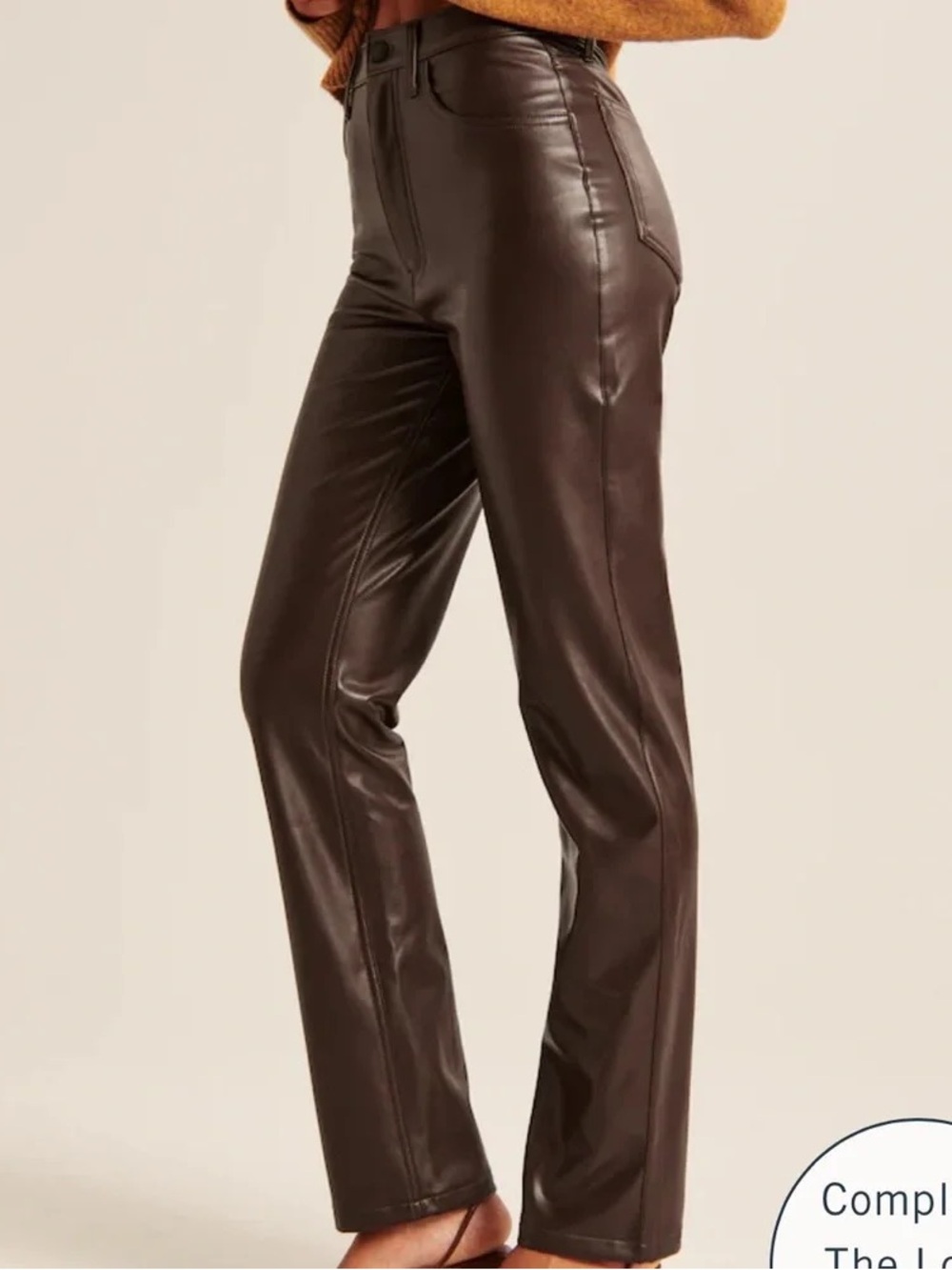 Abercrombie & Fitch Curve Love Vegan Leather 90s Relaxed Pant - Picture 5 of 12